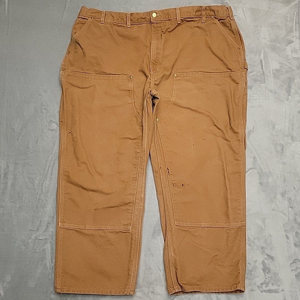 Carhartt Pants Mens 50x30 Brown Double Front Logger B01-M Workwear Made In USA